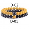 Bracelet en pierre bi-couleur perles de 08 mm N°D