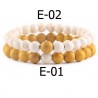 Bracelet en pierre bi-couleur perles de 08 mm N°E