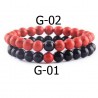 Bracelet en pierre bi-couleur perles de 08 mm N°G