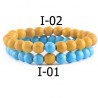 Bracelet en pierre bi-couleur perles de 08 mm N°I
