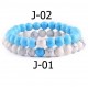 Bracelet en pierre bi-couleur perles de 08 mm N°J