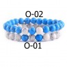 Bracelet en pierre bi-couleur perles de 08 mm N°O
