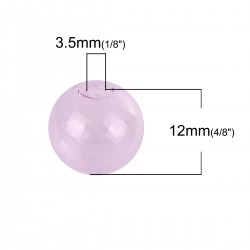 1 Boule en verre ronde à remplir de 12mm Rose