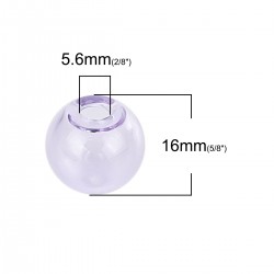 Boule en verre ronde à remplir de 16mm Violet