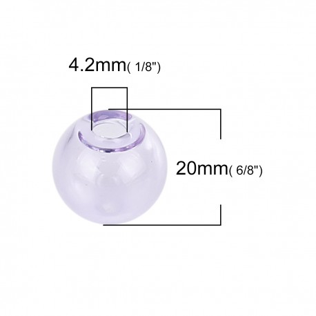 Boule en verre ronde à remplir de 20mm Violet