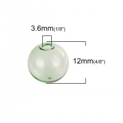 Boule en verre ronde à remplir de 12mm Vert