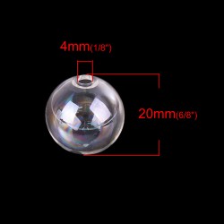 Boule en verre ronde à remplir de 20mm AB Transparent