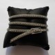 Bracelet 3 à 4 tours 6 mm avec strass fermoir passant