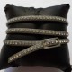 Bracelet 3 à 4 tours 6 mm avec strass fermoir passant