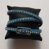 Bracelet 3 à 4 tours 6 mm avec strass fermoir passant