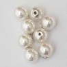 2 Perles 10 mm 1 trou pour boucles d'oreilles double face