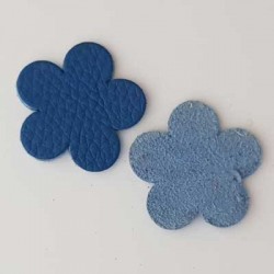 Fleur en Cuir 5 Pétales 34 mm Bleu