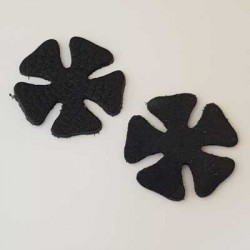 Fleur en Cuir 5 Pétales 34 mm Noir